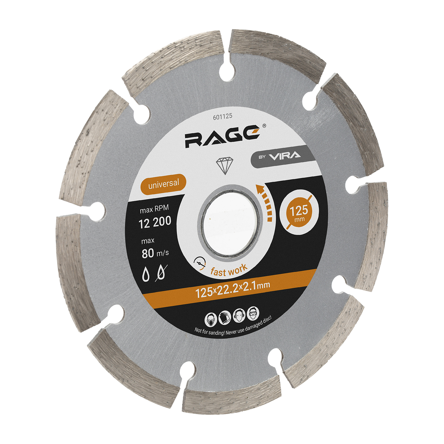 Диск алмазный сегментный HQ 125 мм по бетону Rage 601125