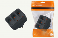 Блок на 3 гнезда 2П 2,5 А 250 B под плоскую вилку черный TDM TDM ELECTRIC SQ1806-0305
