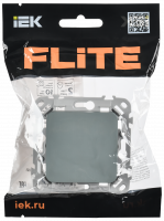 FLITE Выключатель 1-клавишный 10А ВС11-1-0-ФлС серый IEK FI-V10-0-10-1-K03