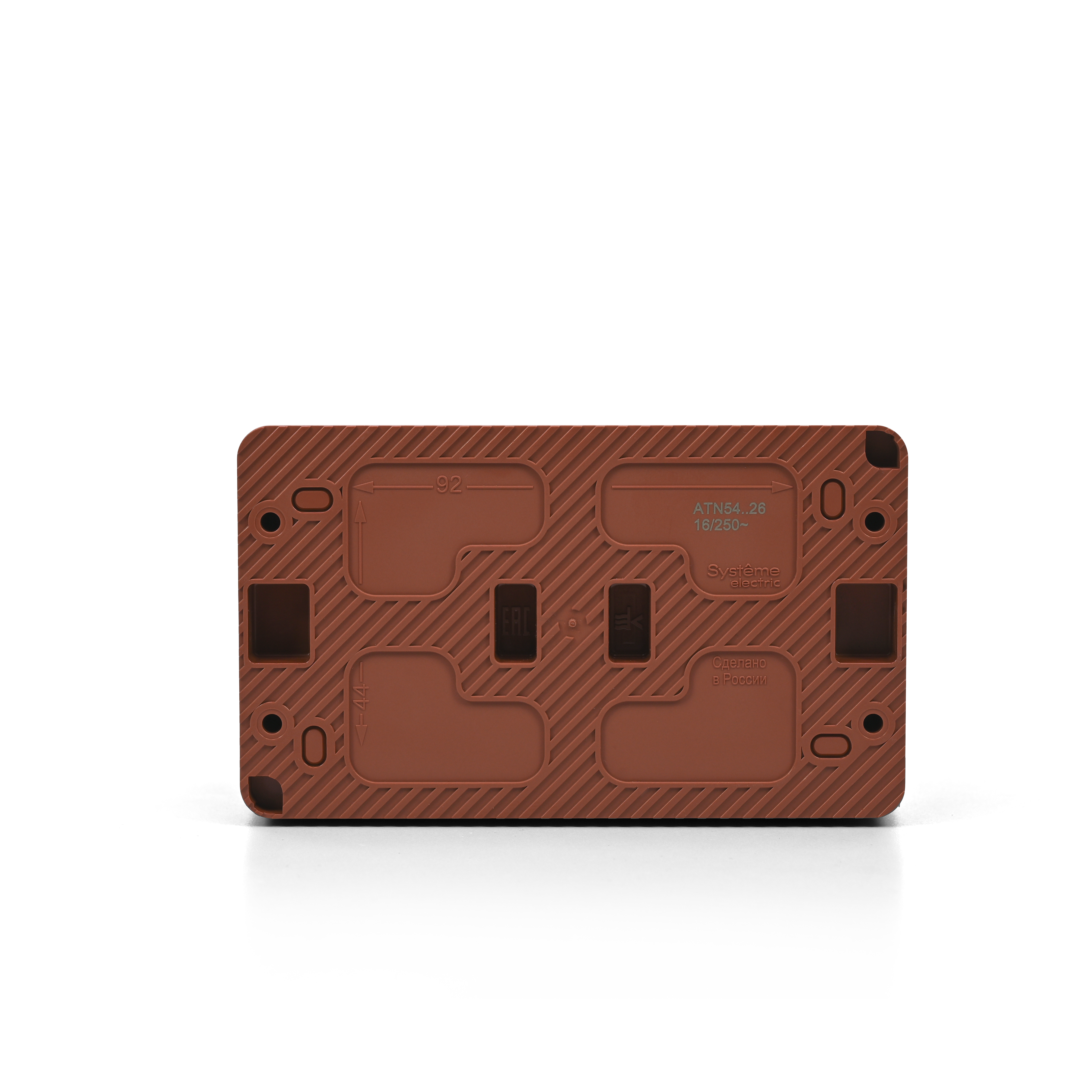 AtlasDesign PROFI IP54 О/У РОЗЕТКА двойная с з/к со шторками 16А, ТЕРРАКОТОВЫЙ Systeme Electric ATN547026