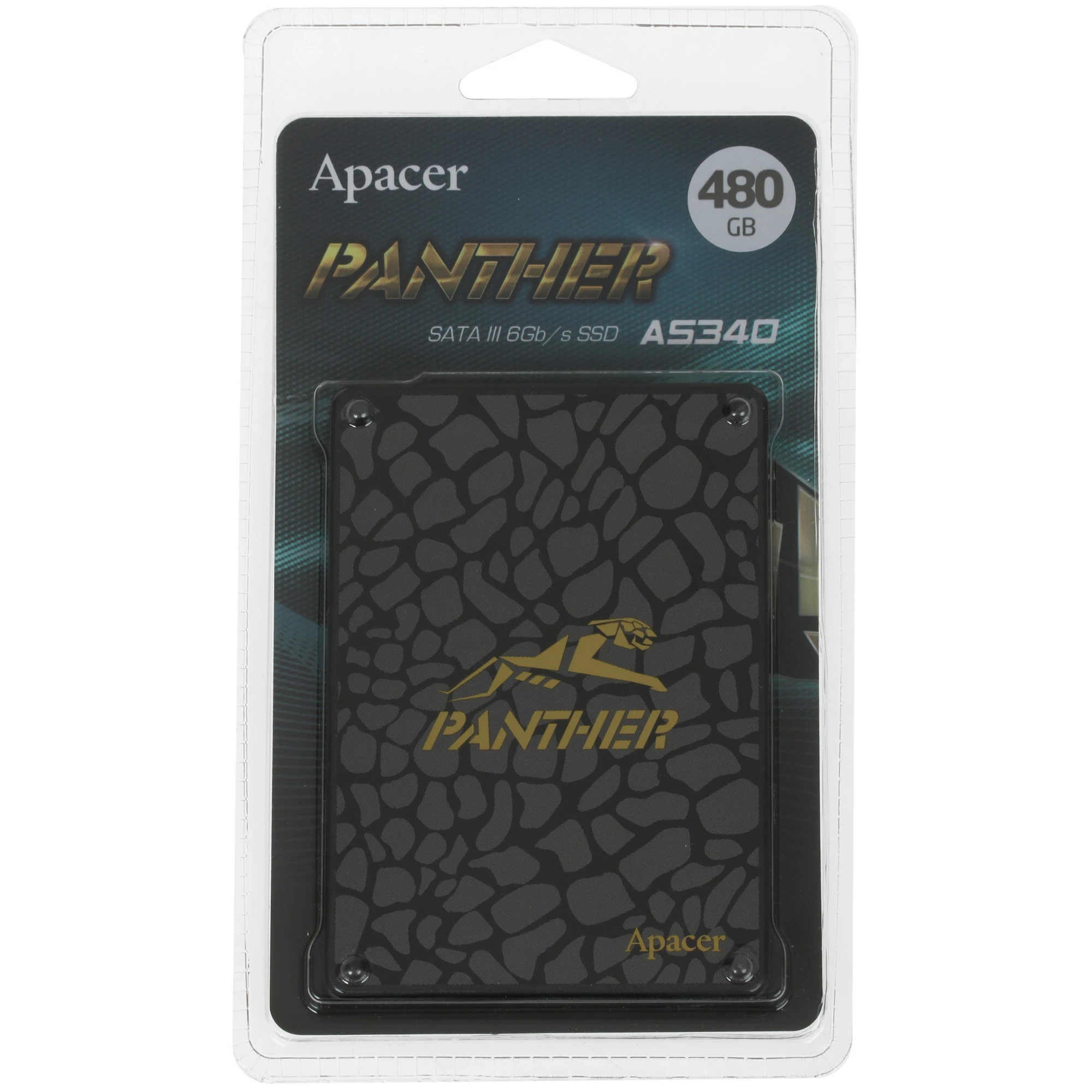 Накопитель SSD 2.5'' 480 ГБ AS340 PANTHER, SATA   III, 3D NA ND TLC, 550/450 Мб/с Apacer AP480GAS340G-1 59759