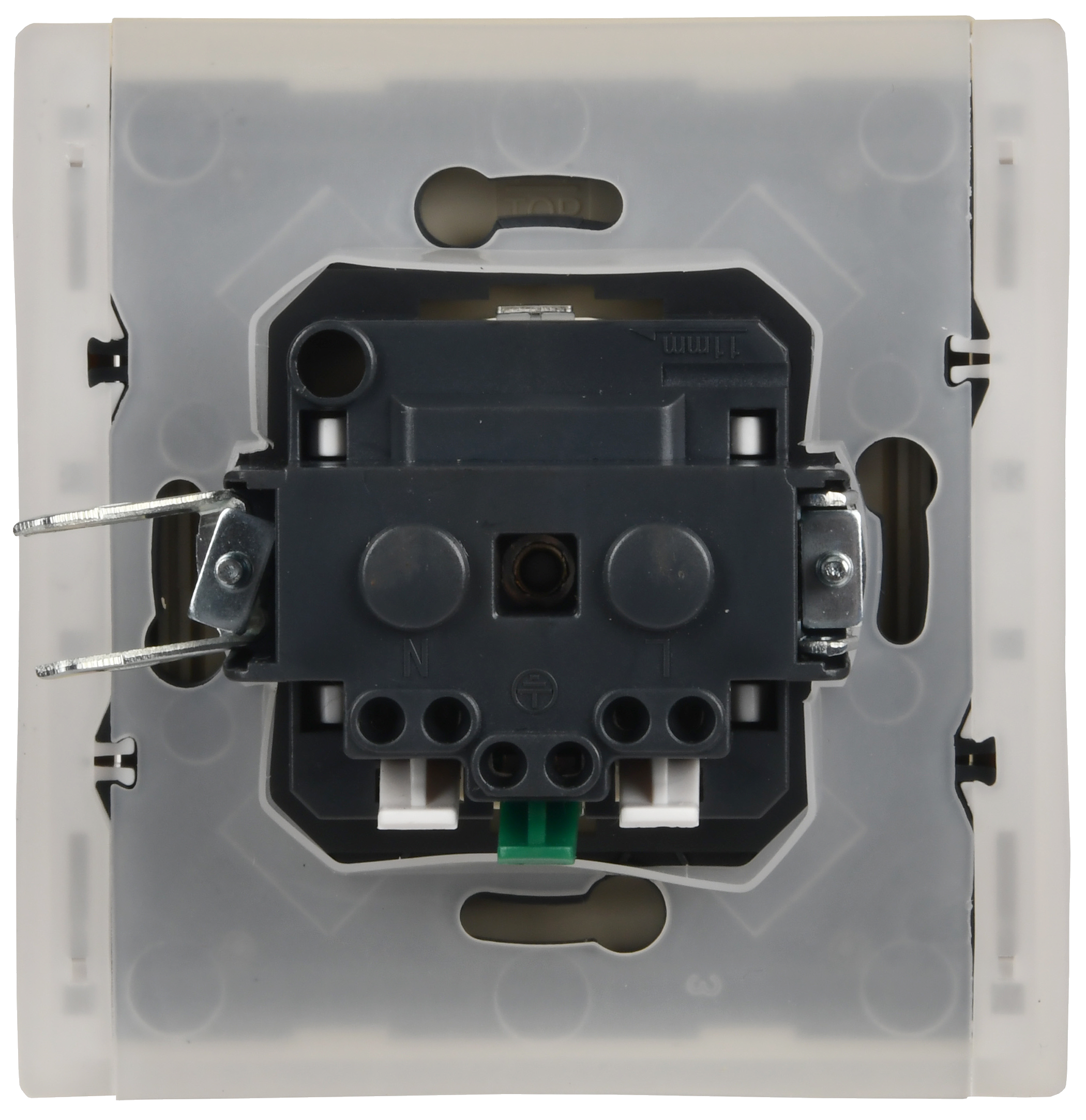 FORTE&PIANO Розетка 1-местная с заземлением с защитными шторками и крышкой безвинтовое крепление 16А IP44 FP419 ваниль IEK FP-R16-16-1-44-K10