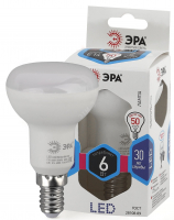 Лампа светодиодная LED 6 Вт 480Лм 4000К рефлектор нейтральный E14 170-265В LED R50-6W-840-E14 Standart ЭРА Б0020556