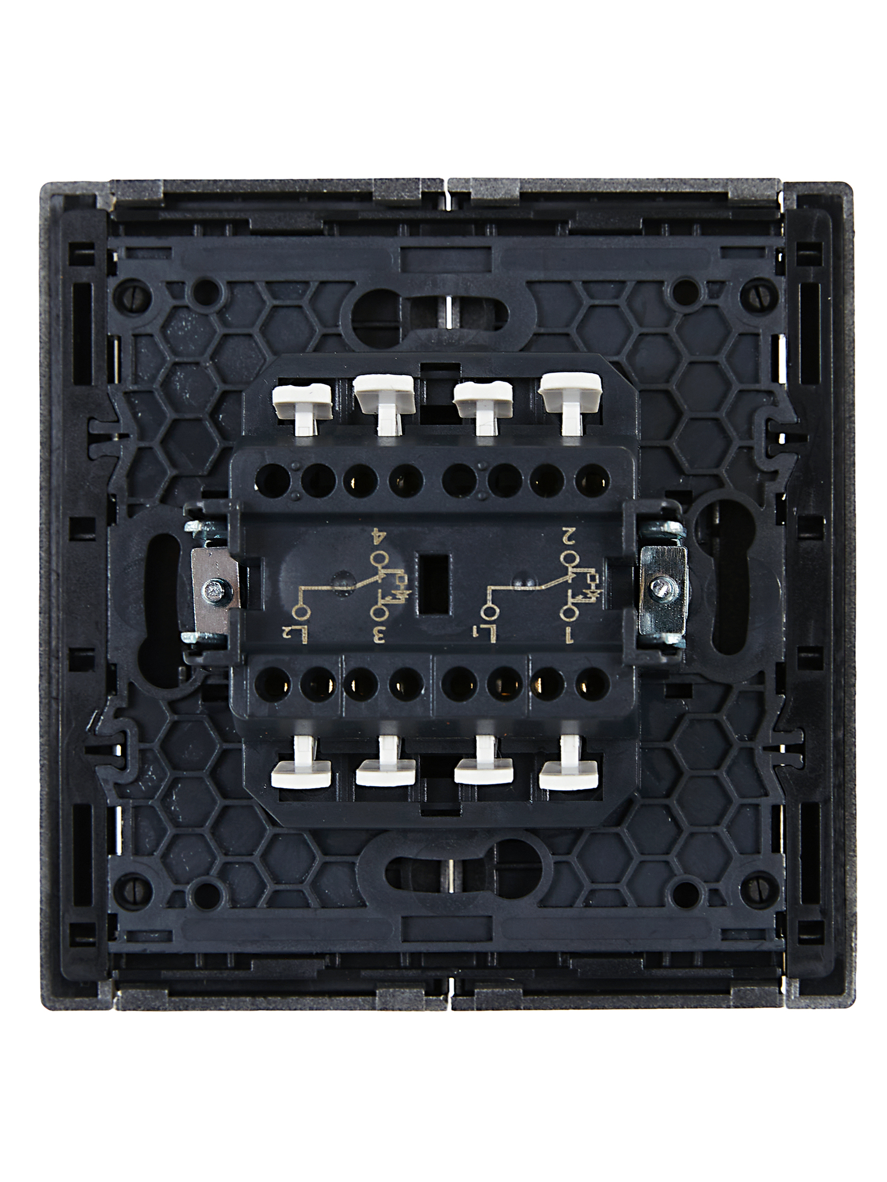 FORTE&PIANO Выключатель 2-клавишный проходной с индикацией 10А FP508 сталь IEK FP-V22-1-10-1-K46