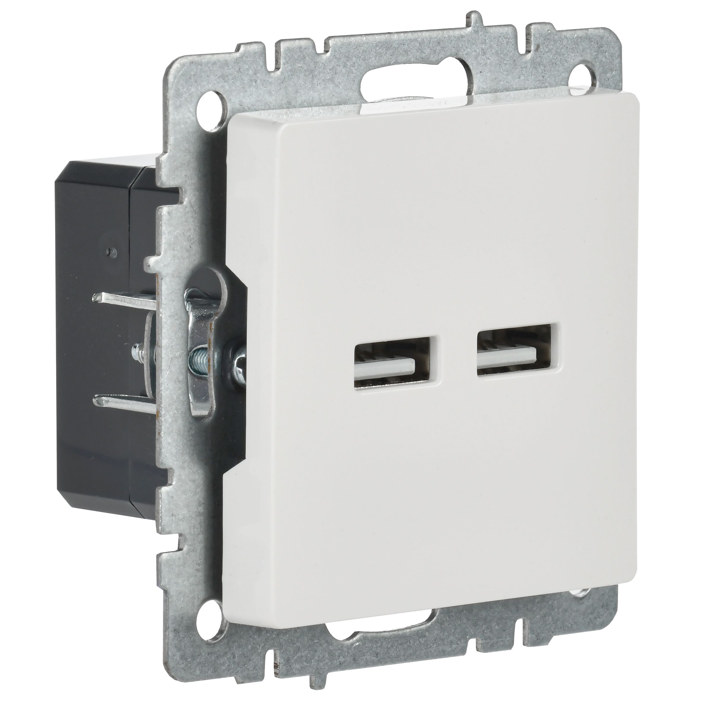 BRITE Розетка USB A+A 5В 3,1А РЮ10-1-БрБ белый IEK BR-U21-D31-K01