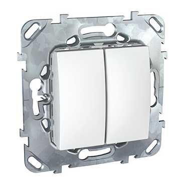 UNICA Выключатель двухклавишный в рамку белый Schneider Electric MGU5.211.18ZD