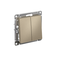 Переключатель двухклавишный ATLASDESIGN схема 6 10АХ механизм шампань Systeme Electric ATN000565