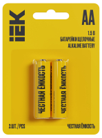 Батарейка щелочная Alkaline LR06/AA (2шт/блистер) IEK ABT-LR06-OP-L02