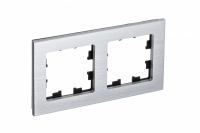 Рамка двухпостовая ATLASDESIGN NATURE, МЕТАЛЛ СЕРЕБРО Systeme Electric ATN312102