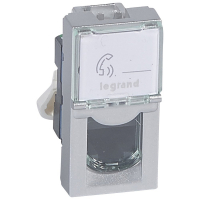 Mosaic-New Розетка комп RJ45 1мод кат.6 Алюм Legrand 079461 079461-НЛК