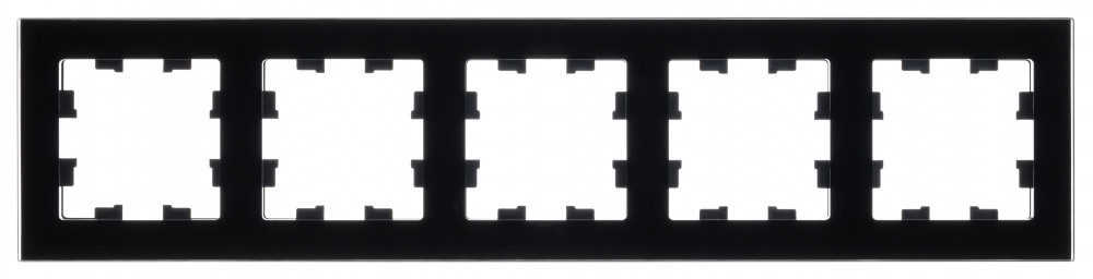 ATLASDESIGN NATURE рамка пятипостовая, ОРГАНИЧЕСКОЕ СТЕКЛО ЧЕРНЫЙ Systeme Electric ATN321005