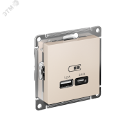 РОЗЕТКА USB ATLASDESIGN A+С, 5В/2,4А, 2х5В/1,2А, механизм, БЕЖЕВЫЙ Systeme Electric ATN000239