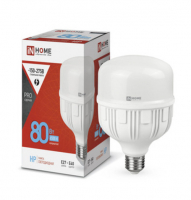 Лампа светодиодная LED-HP-PRO 80Вт 230В E27 с адаптером Е40 6500К 7600Лм IN HOME IN-HOME 4690612031149