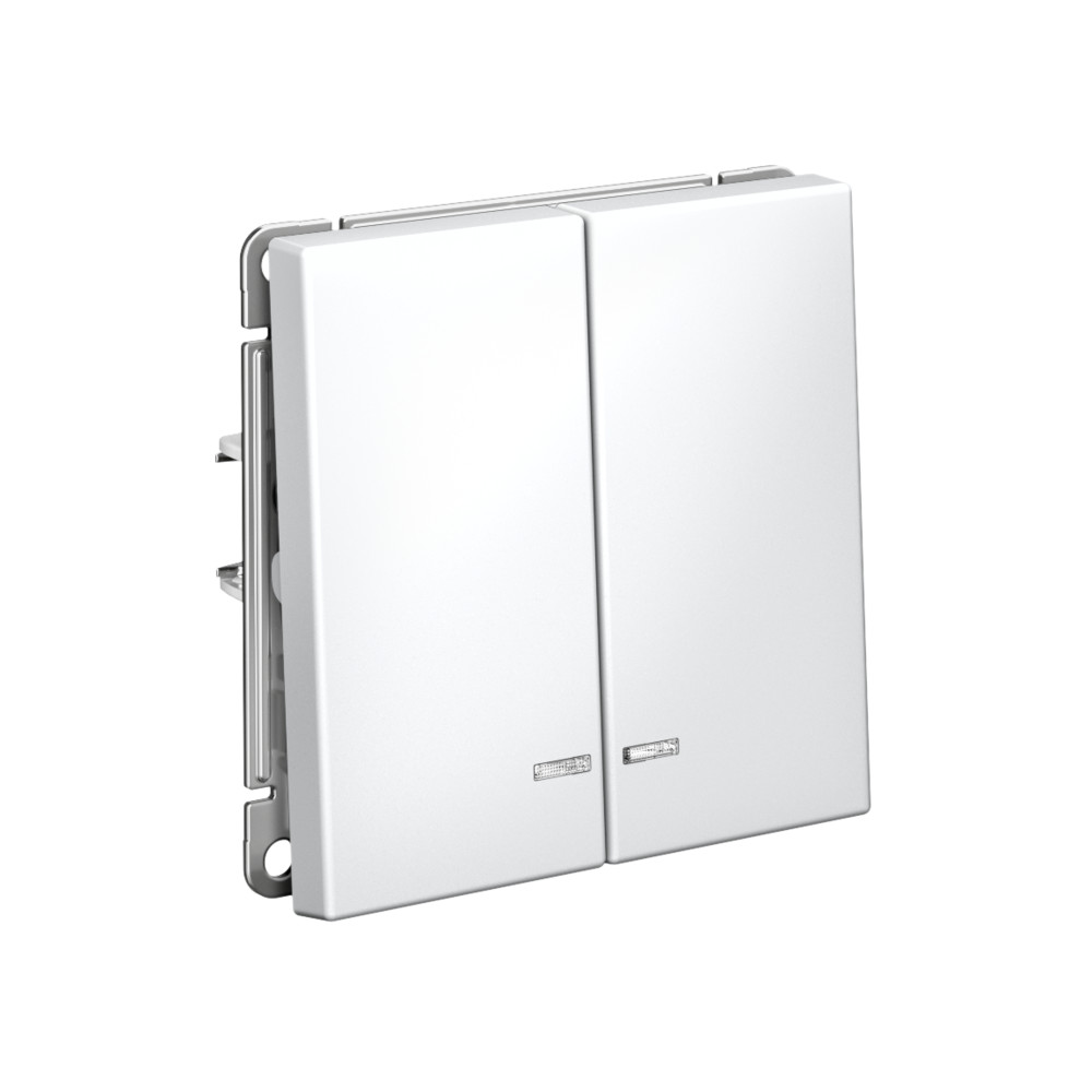 ARTGALLERY 2-клавишный ВЫКЛЮЧАТЕЛЬ с подсветкой, сх.5а, 10АХ, механизм, быстрозажимные клеммы, ЛОТОС Systeme Electric GAL001353S