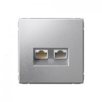 ARTGALLERY РОЗЕТКА двойная компьютерная RJ45+RJ45, кат. 5е, механизм, АЛЮМИНИЙ Systeme Electric GAL000385