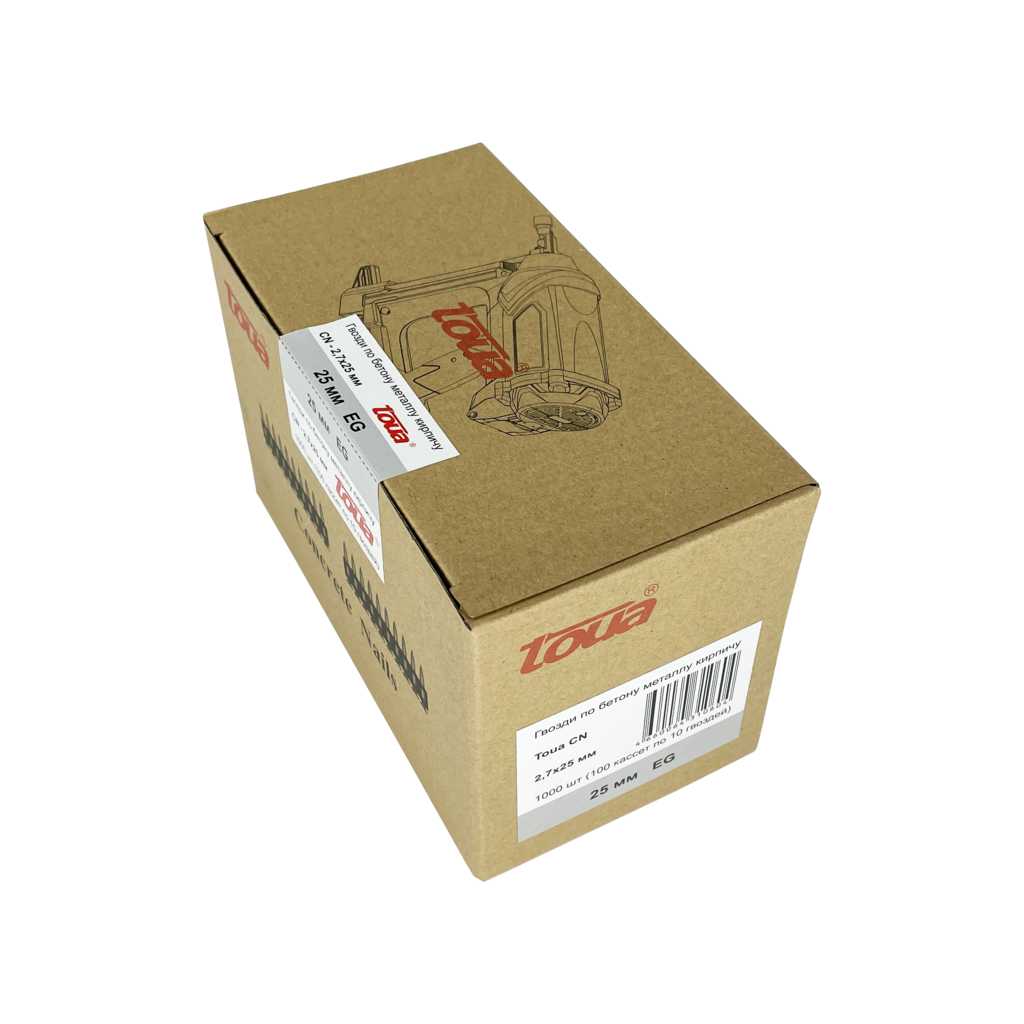 Гвозди по бетону, металлу и кирпичу  2,7х25 мм (1000шт) Toua 2725smoothEG