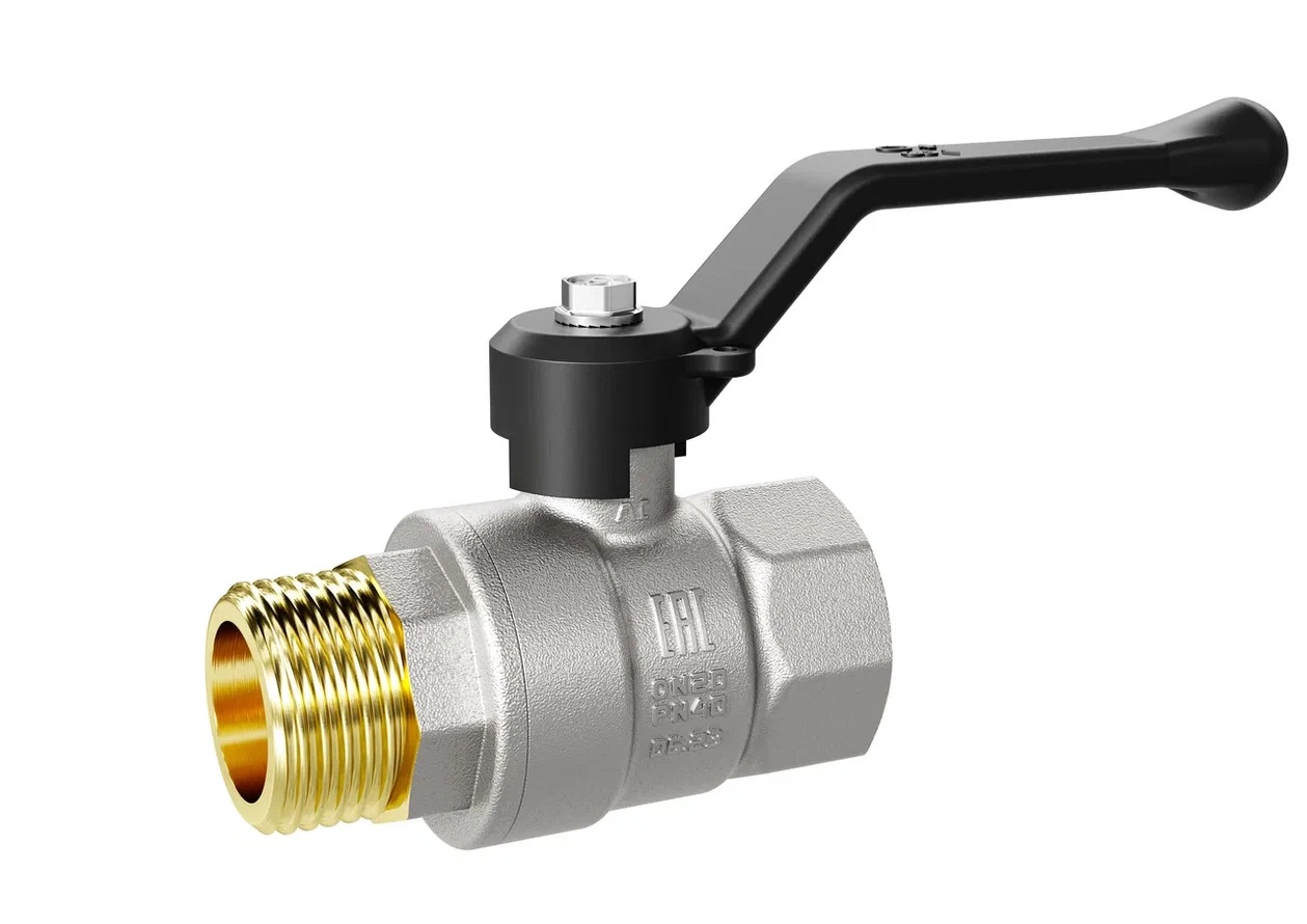 Кран шаровой латунный никелированный 11б27п1 Ду15 Ру40 (1/2') ВР/НР рычаг LD Pride LD Pride 47.15.В-Н.Р LD 47.303.15