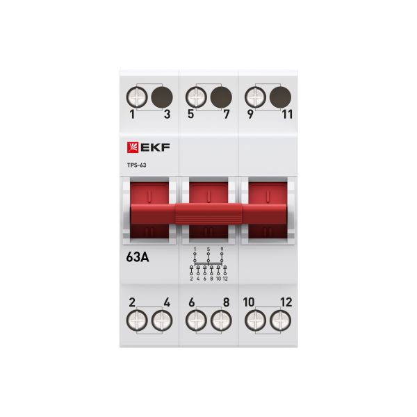Трехпозиционный переключатель ТПС-63 3P 63А PROxima EKF TPS363