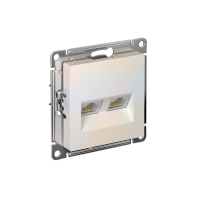 Розетка ATLASDESIGN двойная компьютерная RJ45+RJ45 категория 5E механизм жемчуг Systeme Electric ATN000485