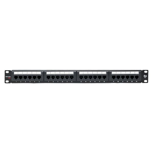 Патч-панель TERACOM PRO 19'' Cat.5E 1U неэкранированная UTP 24 порта RJ-45 Dual IDC EKF TRP-PPNL-5EUTP-1U24