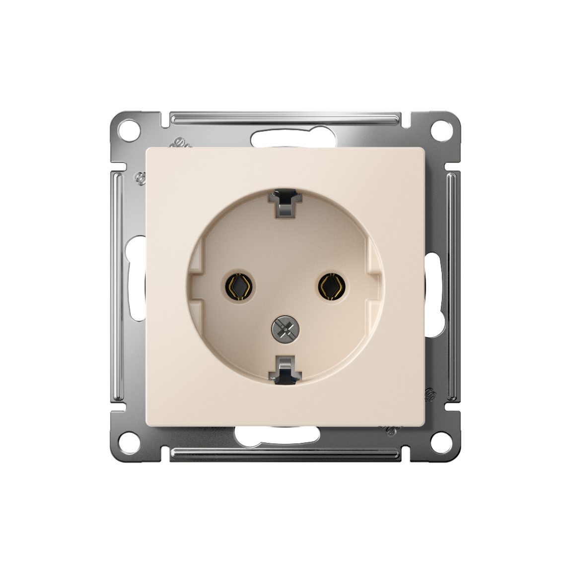 Розетка ATLASDESIGN с заземлением 16А механизм бежевый Systeme Electric ATN000243