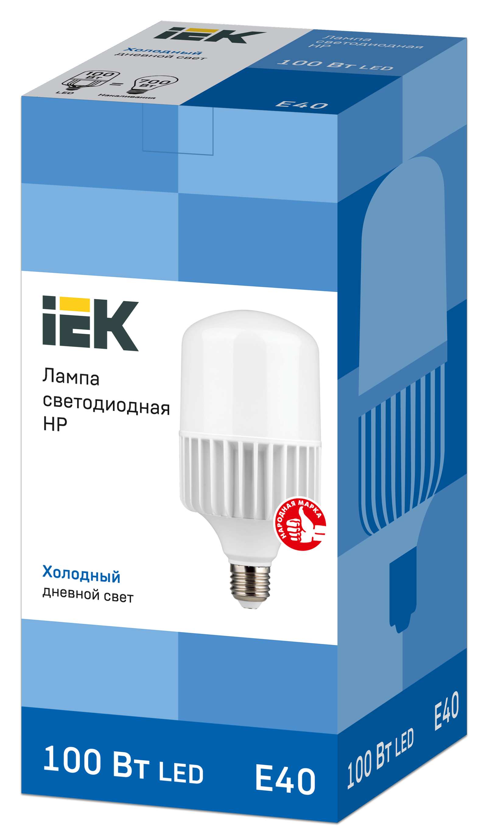 Лампа светодиодная HP 100Вт 230В 6500К E40 IEK LLE-HP-100-230-65-E40