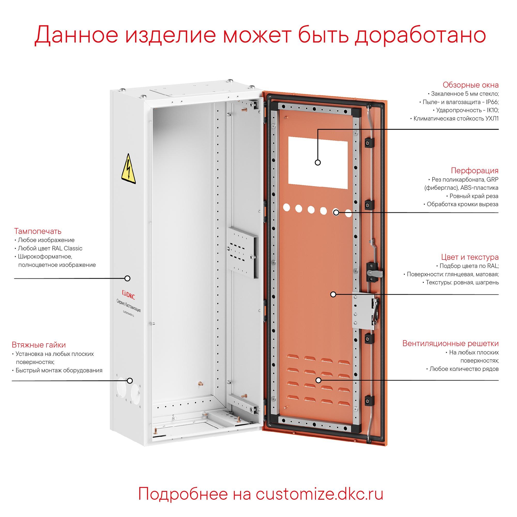 Напольный корпус RAM fit без боковых вырезов, ВхШхГ 2000х600х300 мм DKC R6NFW206030
