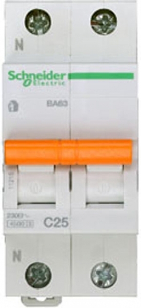 Выключатель автоматический двухполюсный 25А 1п+N С ВА63 4.5кА Schneider Electric 11215
