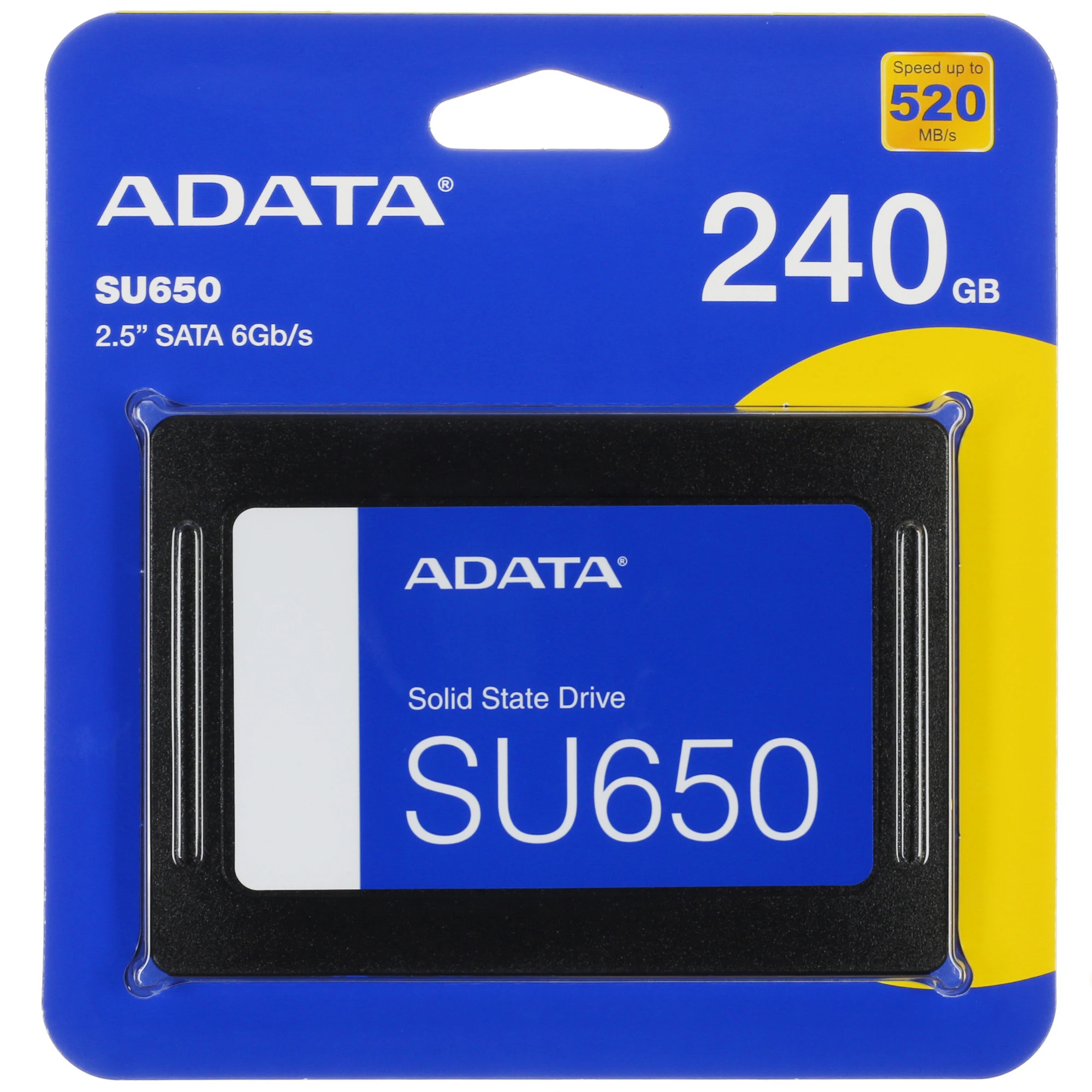 Накопитель SSD 2.5'' 240GB SU650, SATA III, 3D TLC NAND, 520/450 Мб/с ADATA ASU650SS-240GT-R 59792