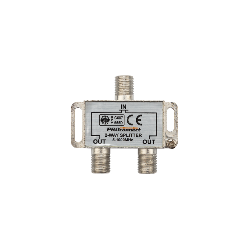 Делитель ТВ х 2 под F-разъём 5-1000 МГц ProConnect 05-6021