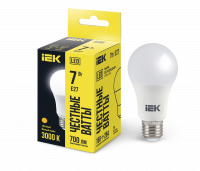 Лампа светодиодная A60 груша 7Вт 230В 3000К E27 IEK LLE-A60-7-230-30-E27