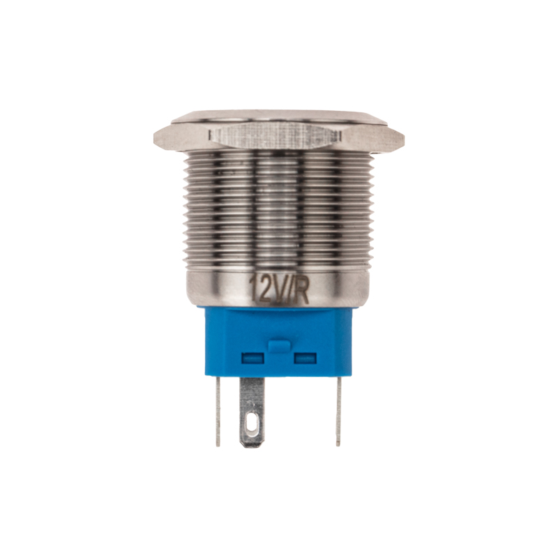 Кнопка антивандальная d22 12В(LED) Б/Фикс (5с) OFF-(ON) / ON-(OFF) подсв/красная REXANT 36-3510