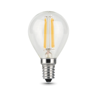 Лампа светодиодная филаментная LED 7 Вт 580 лм 4100К шар P45 нейтральный E14 AC 220В прозрачная колба Black Filament GAUSS 105801207