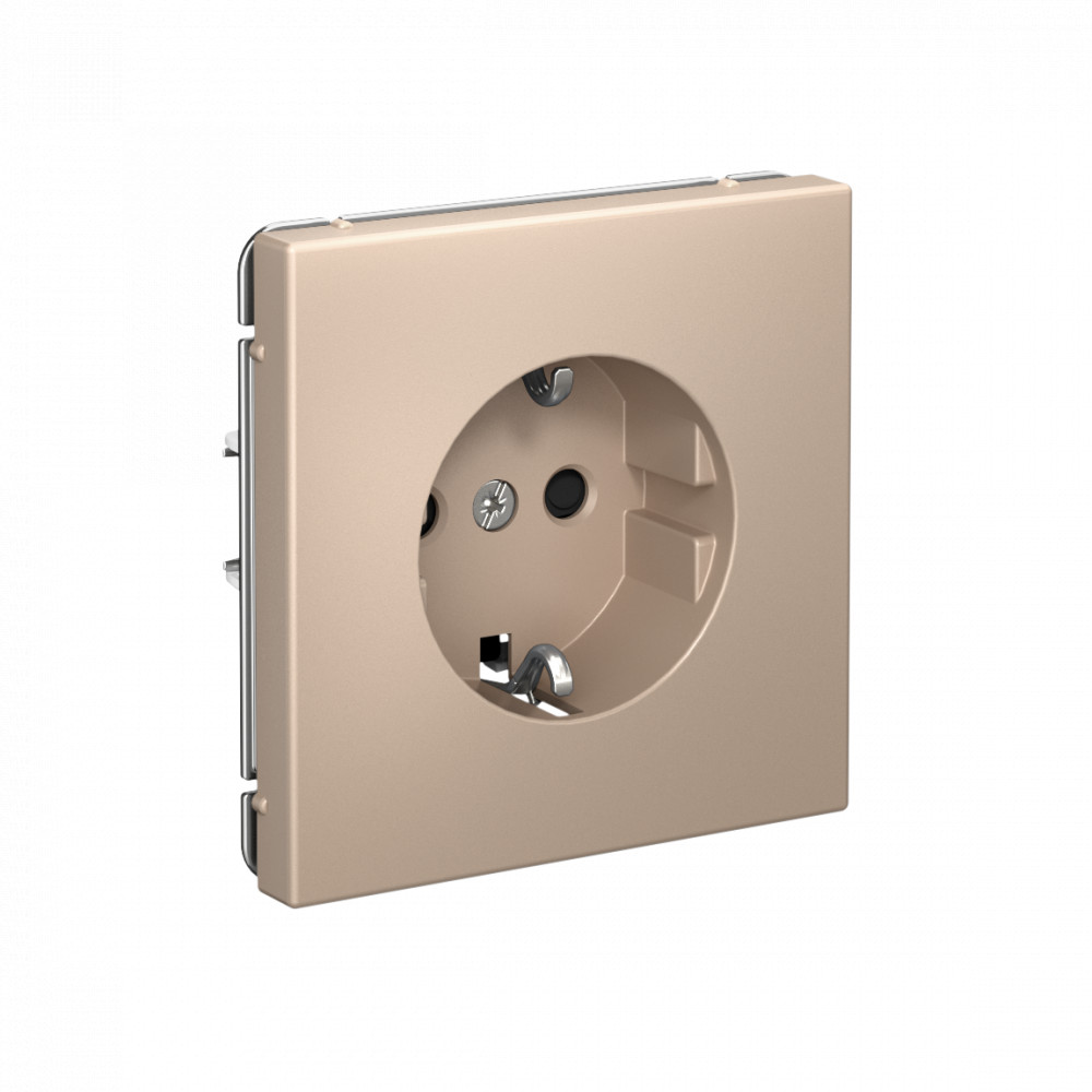 ARTGALLERY РОЗЕТКА с заземлением со шторками, 16А, механизм, быстрозажимные клеммы, песочный Systeme Electric GAL001245S