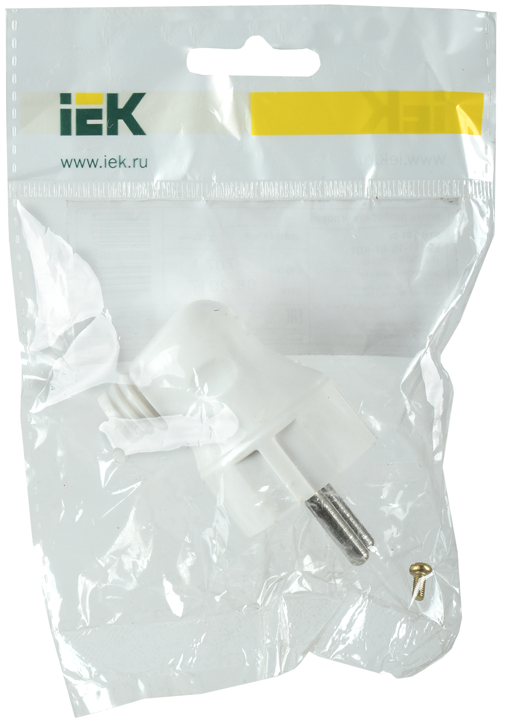 Евровилка угловая белая 16А IEK EVP11-16-01-K01