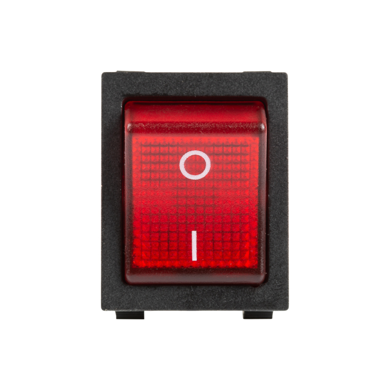 Выключатель клавишный 250V 25А (4с) ON-OFF красный с подсветкой REXANT 36-2343