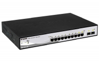 Коммутатор управляемый L2 10 портов RJ45/SFP 10 100 1000 Мб/с PoE 65Вт D-Link DGS-1210-10P/F3A