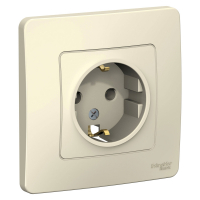 BLANCA скрытой установки розетка с заземлением без шторок, 16А, 250В, молочный Systeme Electric BLNRS001012