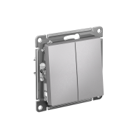 Переключатель двухклавишный ATLASDESIGN схема 6 10АХ механизм алюминий Systeme Electric ATN000365