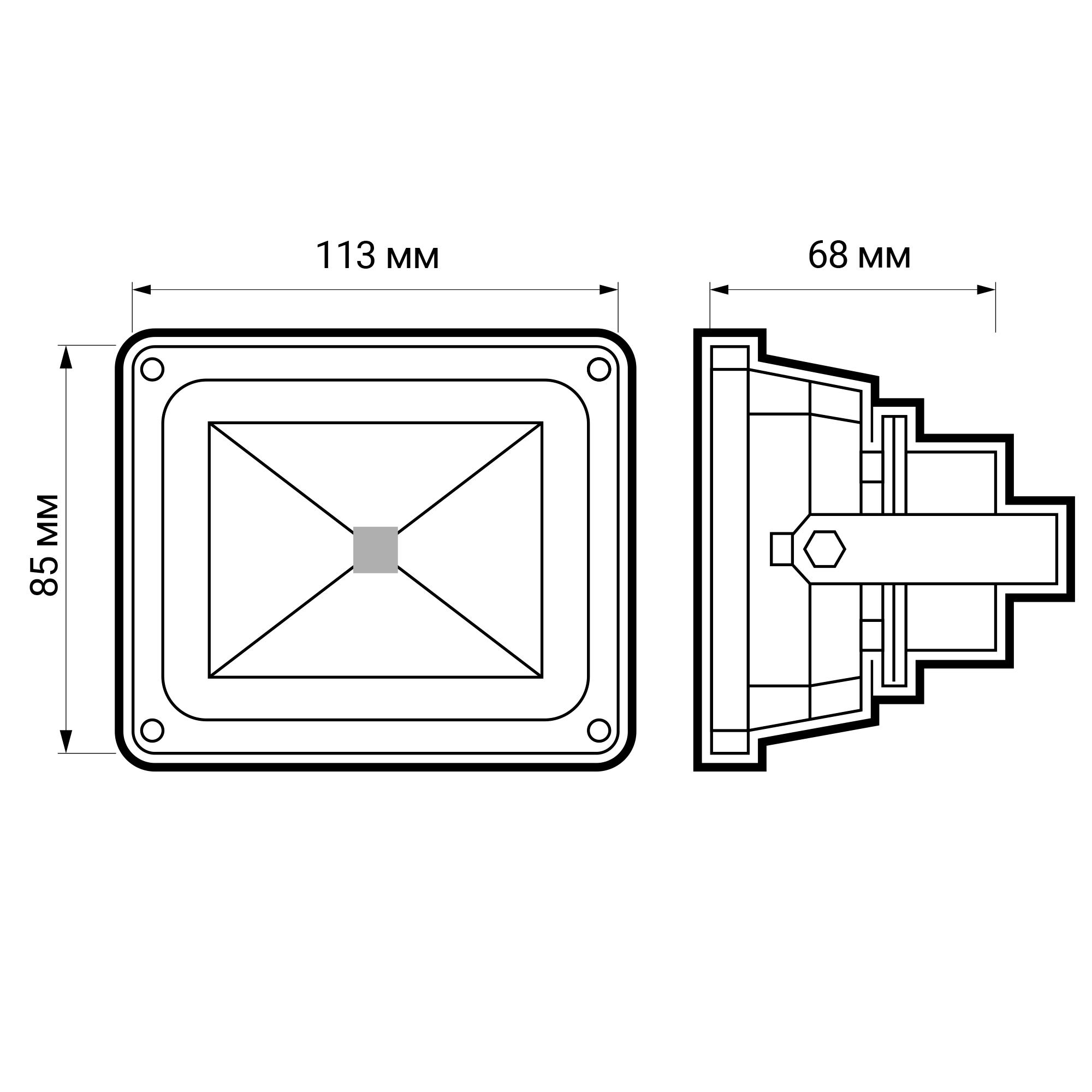 Светильник светодиодный ДО-10Вт PFL-10W/RGB-RC/GR JazzWay 1005892