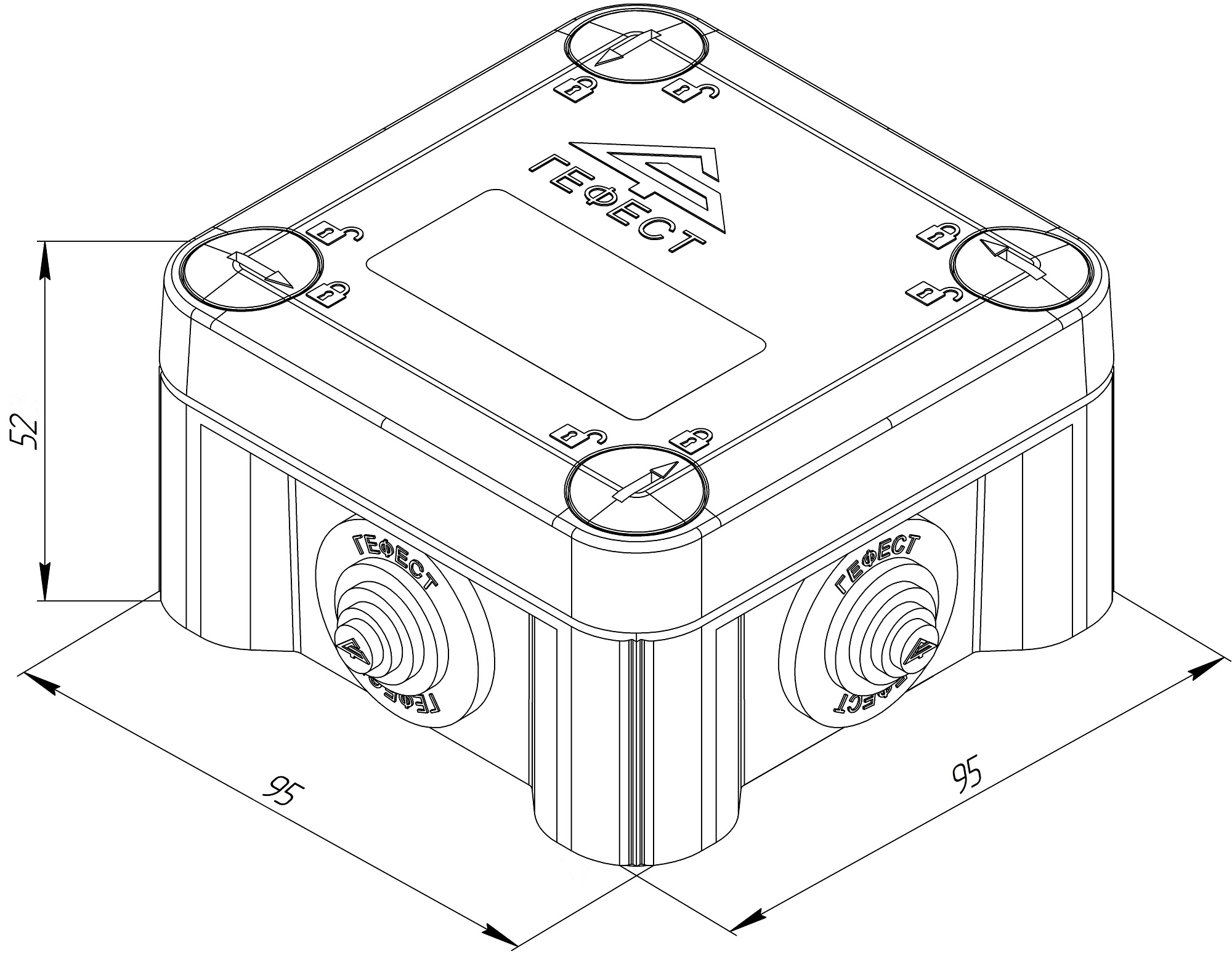 Коробка монтажная КМ-1010(П)-IP55 Гефест УТ000031490