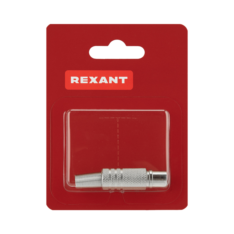 Разъем антенный на кабель, штекер-TV никель с пружиной, REXANT 06-0016-A
