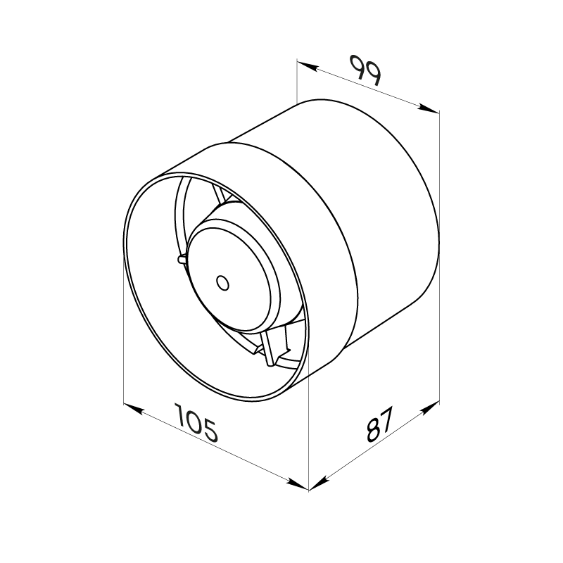 Вентилятор осевой канальный 100 TURBO ZERNBERG 00-022222