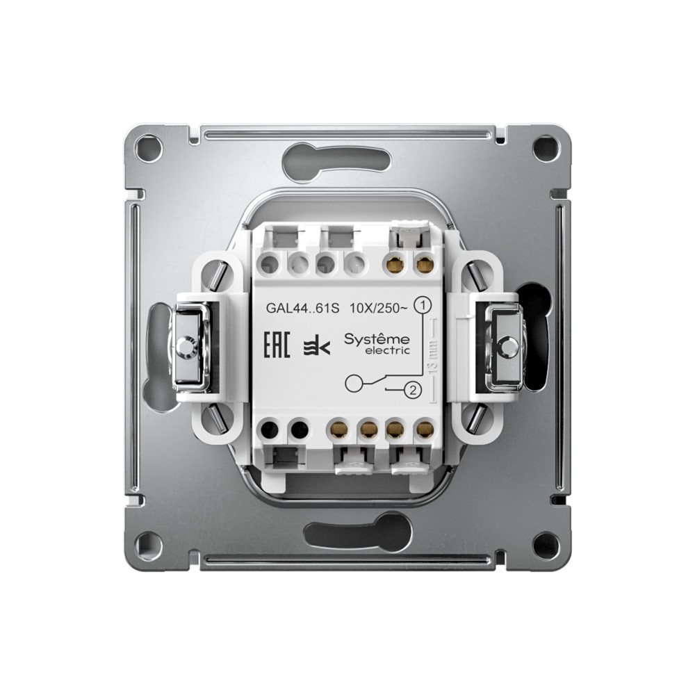 ARTGALLERY 1-клавишный ПЕРЕКЛЮЧАТЕЛЬ IP44, 10АХ,  механизм, быстрозажимные клеммы, БЕЛЫЙ Systeme Electric GAL440161S