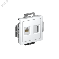 ATLASDESIGN РОЗЕТКА двойная HDMI+RJ45, кат.5Е, механизм, БЕЛЫЙ Systeme Electric ATN000182