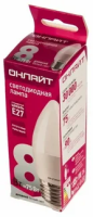 Лампа светодиодная LED 8вт Е27 дневной матовая свеча ОНЛАЙТ 61130 20172