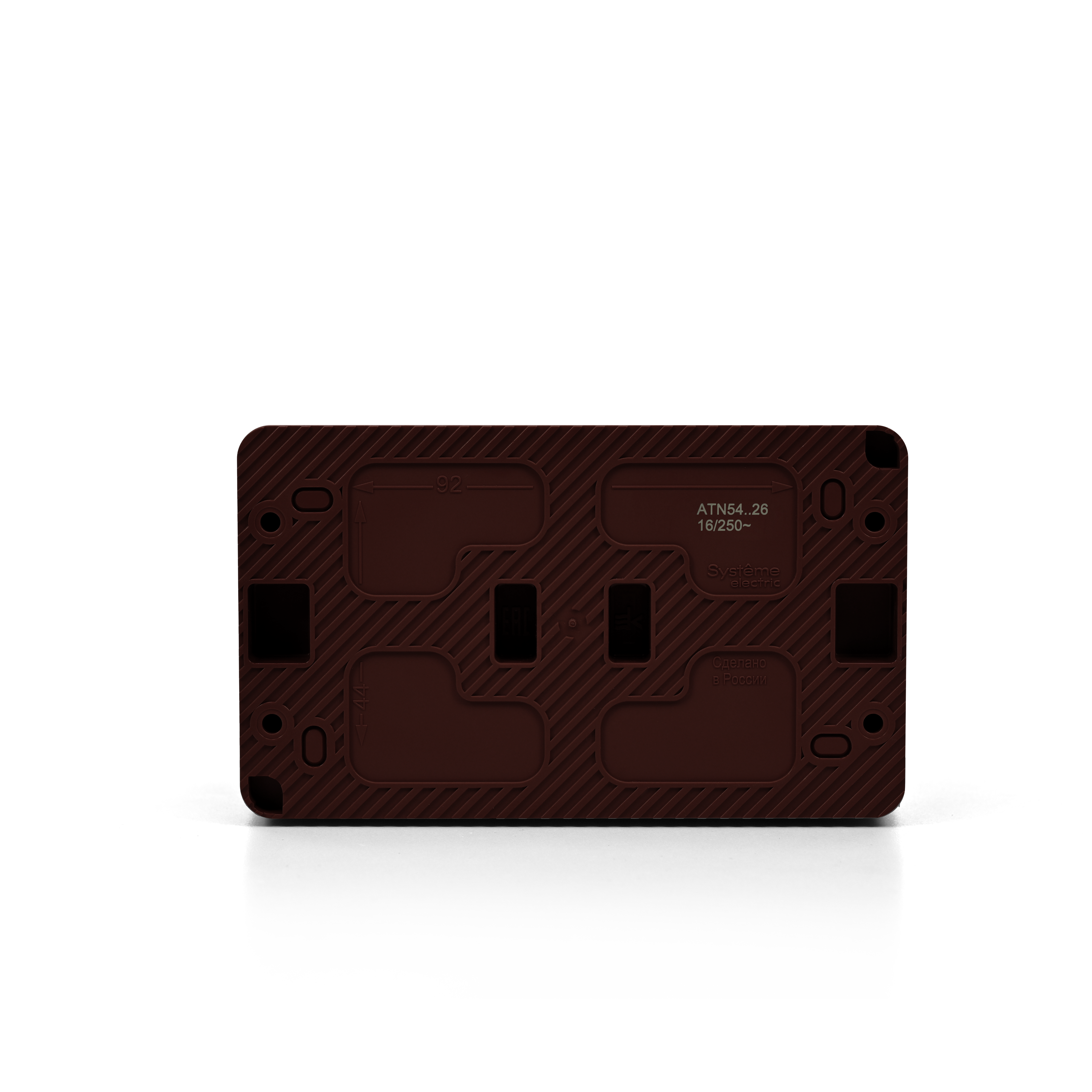 AtlasDesign PROFI IP54 О/У РОЗЕТКА двойная с з/к со шторками 16А, КОРИЧНЕВЫЙ Systeme Electric ATN546026
