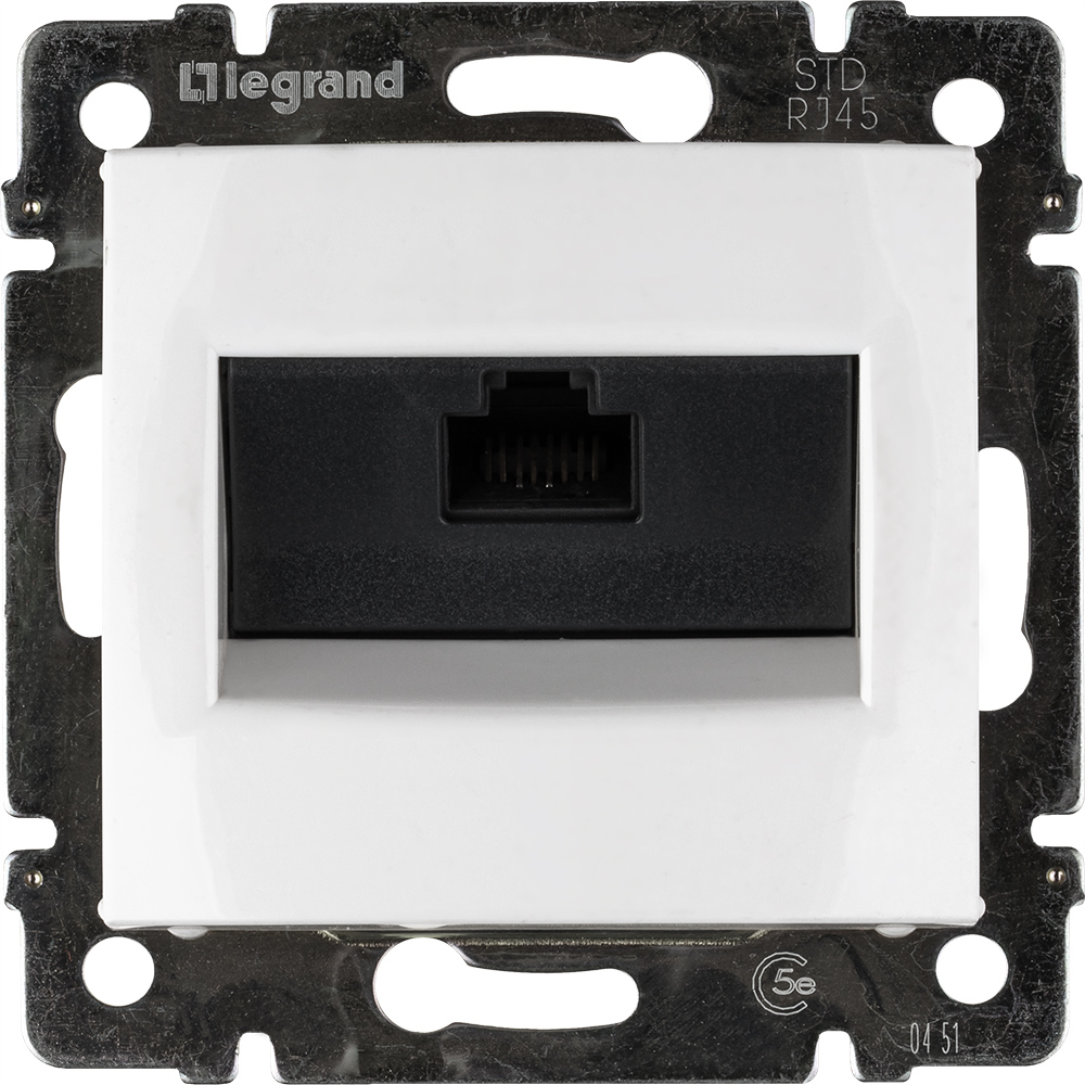 Розетка компьютерная RJ45 категория 5Е UTP с захватами белый VALENA IEK 774230