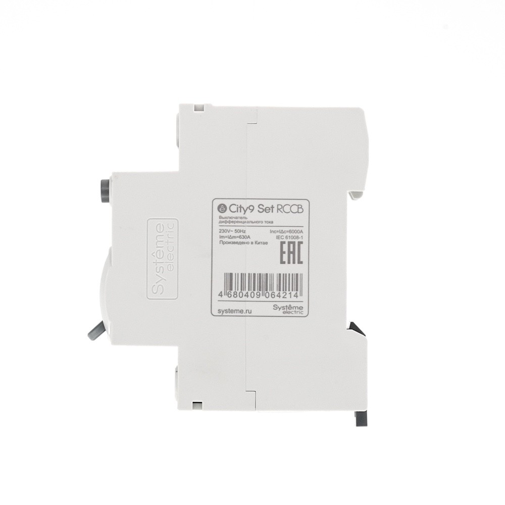 City9 Set Селективный выключатель дифференциального тока (ВДТ/УЗО) 63А 2P 100мА A-S 230В Systeme Electric C9R76263