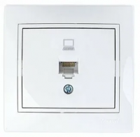 MIRA Розетка компьютерная RJ45 х 1 белая Lezard 701-0202-139